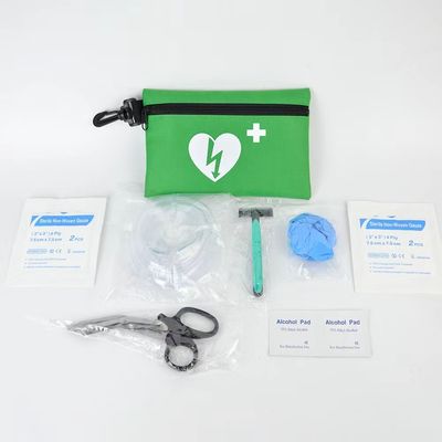 Bộ cứu hộ Mini CPR Bộ sơ cứu túi nylon với keychain CPR cuộc sống với vòng chìa khóa