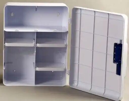 Plastic First Aid Kit Box Cabinet Large Wall Mounted Storage Case With Lock